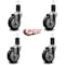 Service Caster 4'' Black Poly Wheel Swivel 1-5/8'' Expanding Stem Caster Set, 4PK SCC-EX20S414-PPUB-BLK-158-4 - alternate 4